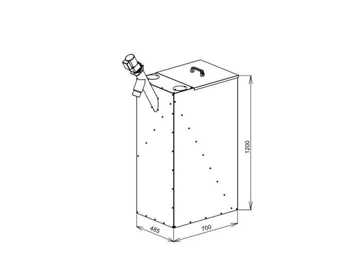 H0284 AZPD 240 B zásobník 240 l + dopravník DRA25 modrá